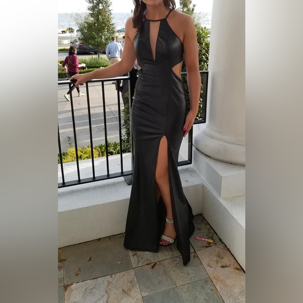 Black Leather Ball Gown